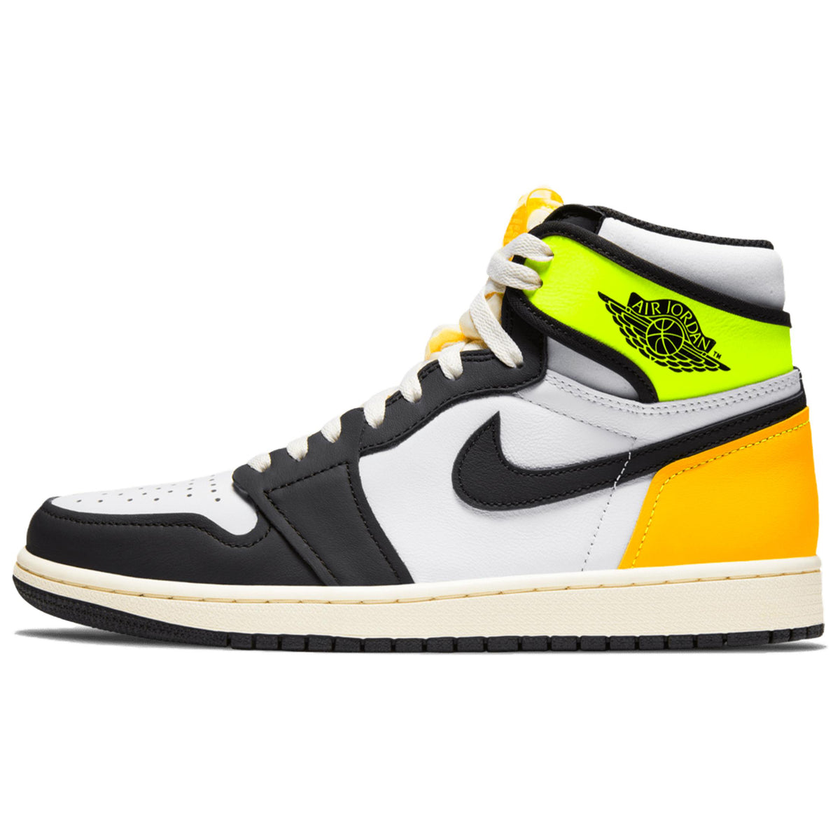 Jordan 1 Retro High White Black Volt University Gold 555088-118 スニーカー メンズ