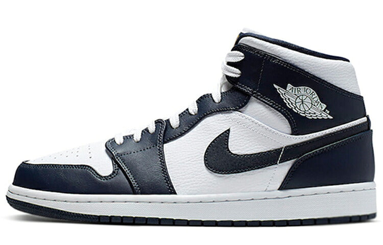 Jordan 1 Mid White Metallic Gold Obsidian 554724-174 スニーカー メンズ